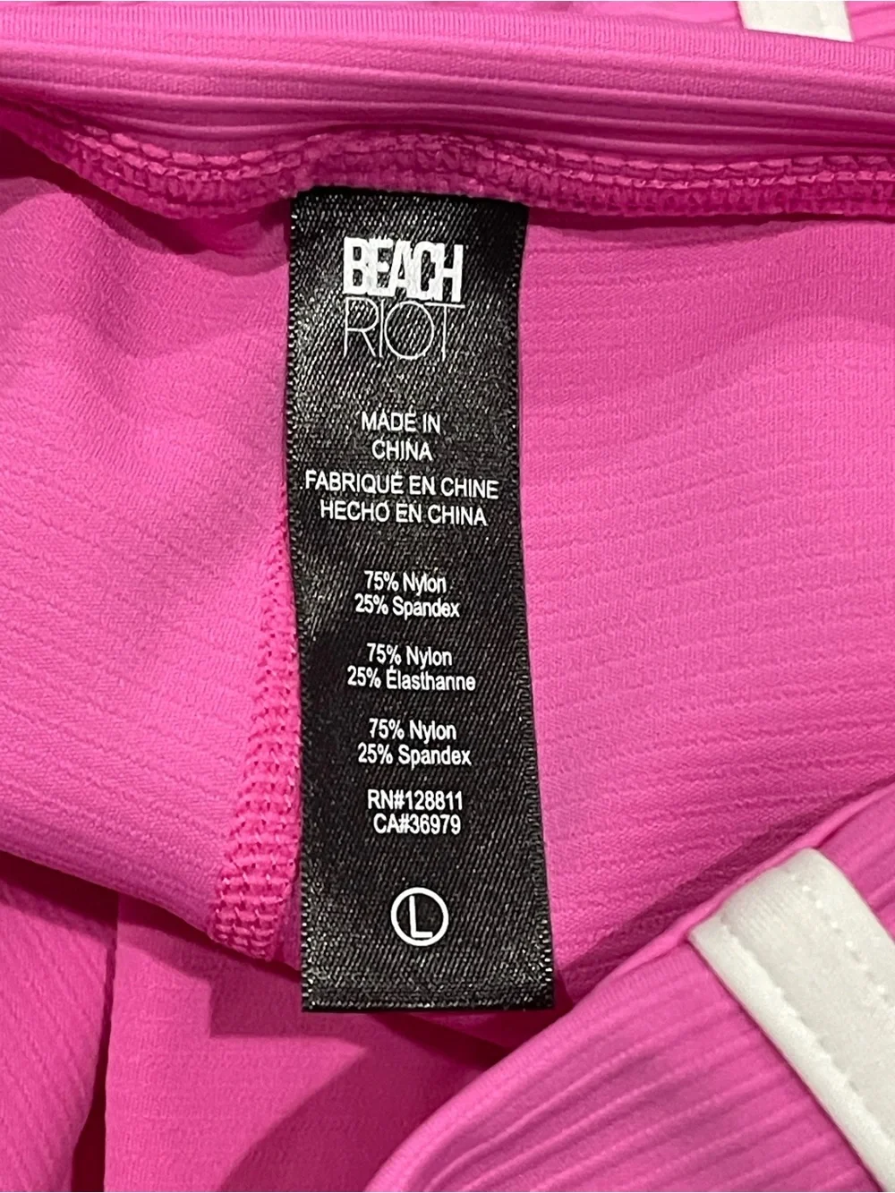 BEACH RIOT WOMEN BIKE SHORTS PINK TEXTURED Large NEW